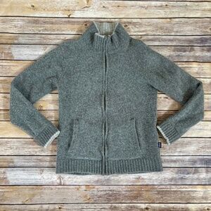 Patagonia 100% Lambswool Zip Sweater, Gray